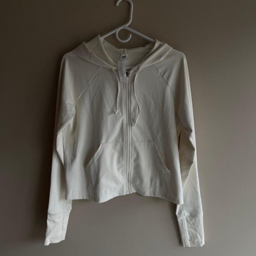 White Fabletics Zip Up Jacket (L)